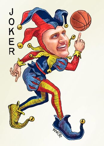The Joker 10 Pack of Play Praild - Nikola Jokic Denver Illustration Real Linen Round Corner Praint - فقط Jokers (وليس سطح السفينة الكامل) in Saudi Arabia