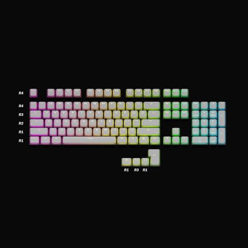 مجموعة أغطية المفاتيح Pudding v2 | مجموعة Doubleshot PBT Keycap | مجموعة مفاتيح ملف تعريف OEM كاملة 145 | ANSI (الولايات المتحدة)، متوافق مع ISO - يدعم الحجم الكامل، TKL، 75%، 60% تخطيطات (أسود) in Kuwait