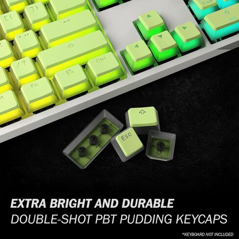 Pudding v2 Keycaps Set | Doubleshot PBT Keycap Set | Full 145 OEM Profile Key Set | ANSI (US), ISO Compatible - Supports Full Size, TKL, 75%, 60% Layouts (Black) in Saudi Arabia