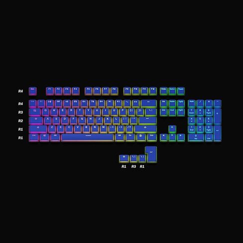 Pudding v2 Keycaps Set | Doubleshot PBT Keycap Set | Full 145 OEM Profile Key Set | ANSI (US), ISO Compatible - Supports Full Size, TKL, 75%, 60% Layouts (Black) in Saudi Arabia