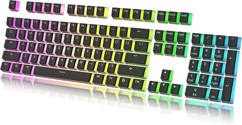 Pudding v2 Keycaps Set | Doubleshot PBT Keycap Set | Full 145 OEM Profile Key Set | ANSI (US), ISO Compatible - Supports Full Size, TKL, 75%, 60% Layouts (Black) in Saudi Arabia