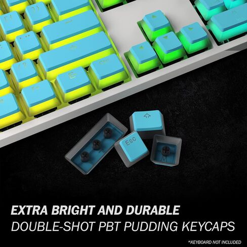 Pudding v2 Keycaps Set | Doubleshot PBT Keycap Set | Full 145 OEM Profile Key Set | ANSI (US), ISO Compatible - Supports Full Size, TKL, 75%, 60% Layouts (Black) in Saudi Arabia