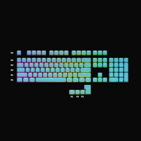 Pudding v2 Keycaps Set | Doubleshot PBT Keycap Set | Full 145 OEM Profile Key Set | ANSI (US), ISO Compatible - Supports Full Size, TKL, 75%, 60% Layouts (Black) in Saudi Arabia