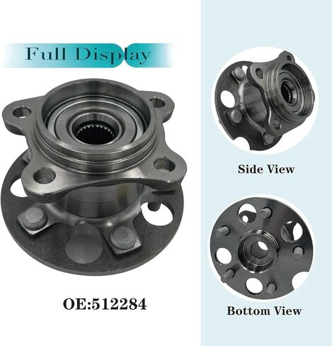 512284 Rear Wheel Bearing and Hub Assembly for Toyota Highlander 2004-2013/ Venza 2009-2016, Lexus RX350 2007-09/ RX330 04-06/ RX400h 2006-2008, AWD Only in Saudi Arabia