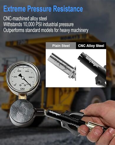 قارئ بندقية الشحوم أسود تسرب تسربات الشحوم نصائح القفل السريع إطلاق عالي الضغط 10000 رطل/مرصوفة بالشم ، مقبض مزدوج 6 الفكين zerk مقرن متوافق مع جميع الأسلحة 1/8 بوصة in Kuwait