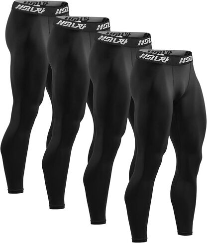 Holure 3 Pack Men's Compression Pants, Athletic Workout Running Leggings for Men, Sports Base Layer Thermal Tights in Kuwait