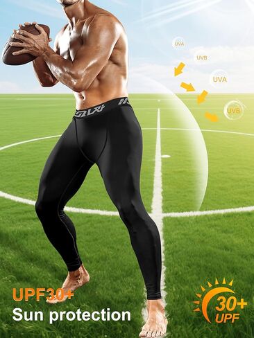 Holure 3 Pack Men's Compression Pants, Athletic Workout Running Leggings for Men, Sports Base Layer Thermal Tights in Kuwait