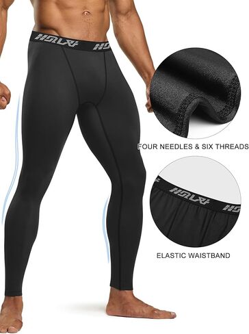 Holure 3 Pack Men's Compression Pants, Athletic Workout Running Leggings for Men, Sports Base Layer Thermal Tights in Kuwait