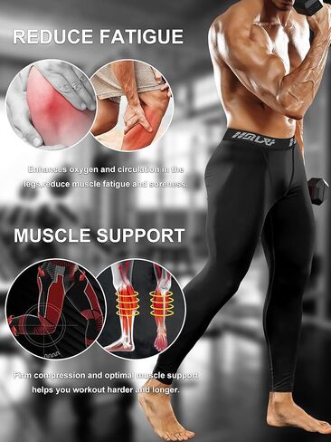 Holure 3 Pack Men's Compression Pants, Athletic Workout Running Leggings for Men, Sports Base Layer Thermal Tights in Kuwait