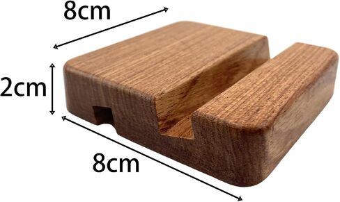 Natural Black Walnut Wood Phone Stand, Round Shape, Single Slot, 2 x 8 x 8 cm in Saudi Arabia