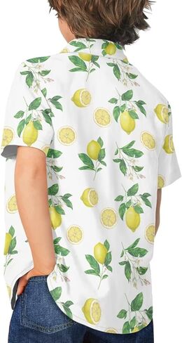 Boys Cute Hawaiian Shirts for Summer Vacation Comfy Short Sleeve V Neck Button Down Shirt Kids Beach Outfits in Kuwait