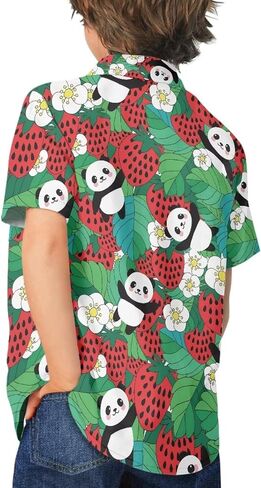 Boys Cute Hawaiian Shirts for Summer Vacation Comfy Short Sleeve V Neck Button Down Shirt Kids Beach Outfits in Kuwait