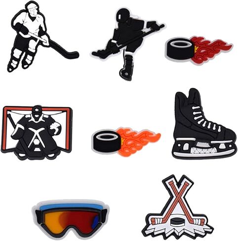 Ice Hockey Shoe Charms PVC Charms Clog Pins Accessories for Shoe Decoration in Saudi Arabia