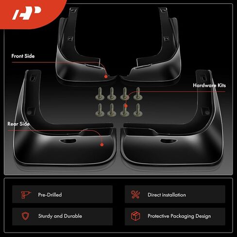 مجموعة A-premium من اللوحات الطينية 4pcs حراس حراس الطين الطين مع إكسسوارات الأجهزة متوافقة مع تويوتا كورولا ، 2003-2008 ، 1.8L ، (سيدان فقط) ، الأمامية والخلفية (جوانب السائق والركاب) in Saudi Arabia