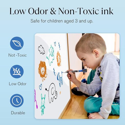 MaxGear Dry Erase Markers Bulk, 12 Count Black Dry Erase Markers Set, Whiteboard Markers Bullet Tip, Dry Erase Board Marker, Black White Board Marker Set for School Office, Bullet Tip, Black, 12 Pack in Kuwait