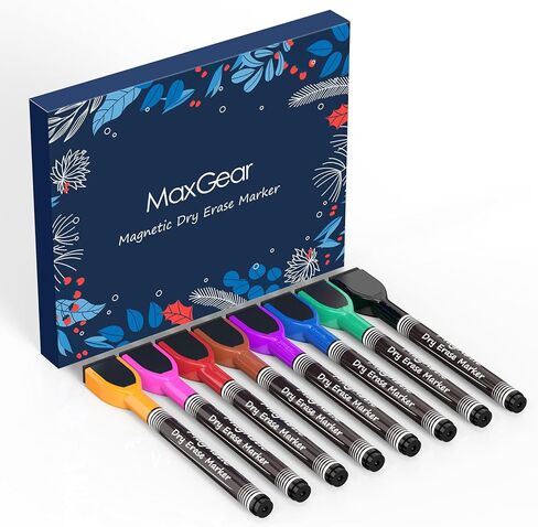 MaxGear Dry Erase Markers Bulk, 12 Count Black Dry Erase Markers Set, Whiteboard Markers Bullet Tip, Dry Erase Board Marker, Black White Board Marker Set for School Office, Bullet Tip, Black, 12 Pack in Kuwait