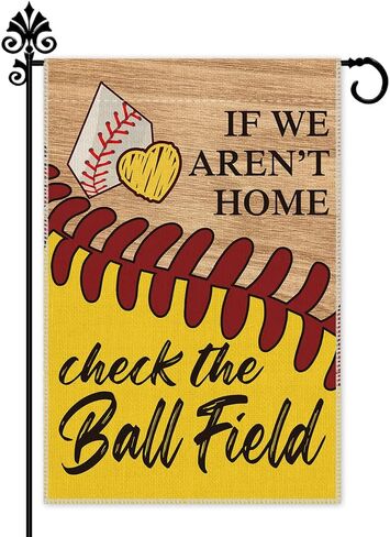 Hafhue Ignore The Garss Excuse The Mess Baseball Softball Garden Flag, 12 x 18 Inch Double Sided Holiday Yard Outdoor Decoration Flag, Check the Ballfield Flag, Baseball Flag for Baseball Lover in Kuwait