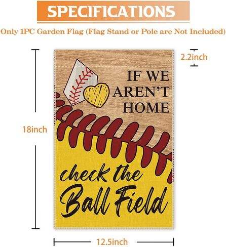 Hafhue Ignore The Garss Excuse The Mess Baseball Softball Garden Flag, 12 x 18 Inch Double Sided Holiday Yard Outdoor Decoration Flag, Check the Ballfield Flag, Baseball Flag for Baseball Lover in Kuwait