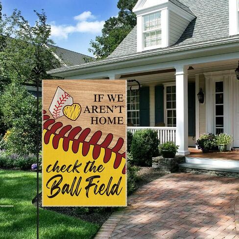 Hafhue Ignore The Garss Excuse The Mess Baseball Softball Garden Flag, 12 x 18 Inch Double Sided Holiday Yard Outdoor Decoration Flag, Check the Ballfield Flag, Baseball Flag for Baseball Lover in Kuwait