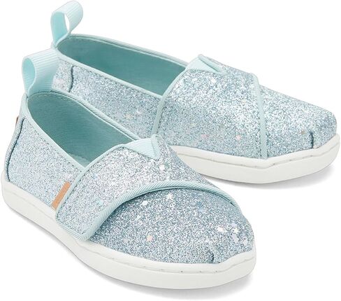 TOMS Girl's Espadrille Loafer Flat, Light Mint Cosmic Glitter, 7 us Little Kid in Kuwait