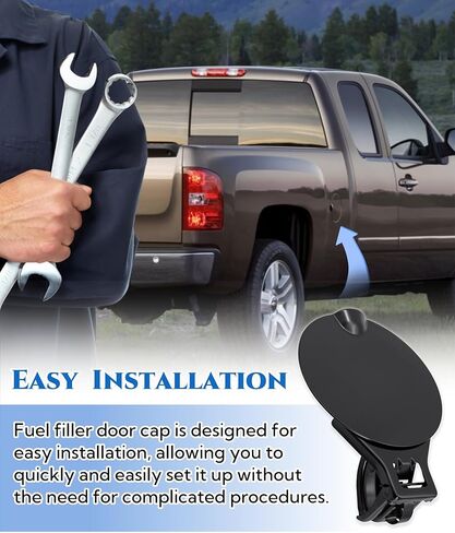 25871805 غطاء باب خزان الغاز الوقود يناسب Chevy Silverado 1500 2500 HD 3500HD ، LID FOULER FOLLER استبدال 15940676 FITS لـ GMC SIERRA 1500 2500 HD SIERRA 3500 HD 2007-2014 in Saudi Arabia