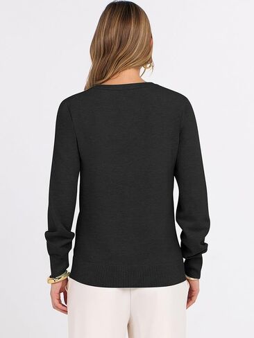 anrabess womens long sweeve v swents rectents 2025 fall classal classic soft loos in Saudi Arabia