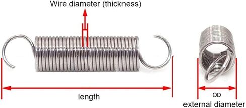 Mdingbao-Extension Springs Wire Dia 0.3mm توتر مفتوح الربيع S خطاف الانسحاب تمديد الأثاث المنزل 304 نوابض لفولاذ مقاوم للصدأ ، قدرة تمتد جيدة (الطول 35 مم (10pcs)) in Saudi Arabia
