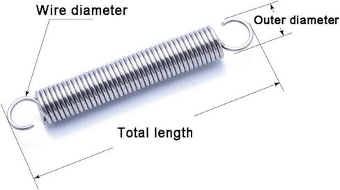 Mdingbao-Extension Springs Wire DIA 0.5mm S-Hook Extension SPRING 304 FESYLOIRORDEROIR FELUDROIRORDEROIR HELICAL LEGINCOL LEMP SPRING 20-60mm ، 10pcs قدرة تمتد جيدة (0.5 × 6x20 مم) in Saudi Arabia