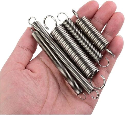 Mdingbao-Extension Springs الأسلاك قطر 0.5 مم 304 التوتر الفولاذ المقاوم للصدأ التوتر الزنبركي S-Hook Hook Lok Extension Extension Writen Metal Spring ، قدرة تمتد جيدة (80 مم (8pcs) ، خطاف 5 ملم. in Saudi Arabia