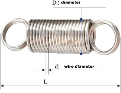 Mdingbao-Extension Springs 0.5 X 5mm 0.5mm Stainless Steel Tension Spring with A Hook Extension Spring Length 15mm to 60mm, 20PCS, Good Stretching Ability(15mm) in Saudi Arabia
