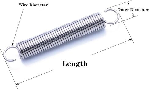Mdingbao-Extension Springs 0.6mm Wire Diameter, 8mm Outer Diameter, 220-300mm Length, Stainless Steel Small Dual Hook Expansion Tension Spring, 1 Pieces, Good Stretching Ability(260mm) in Saudi Arabia