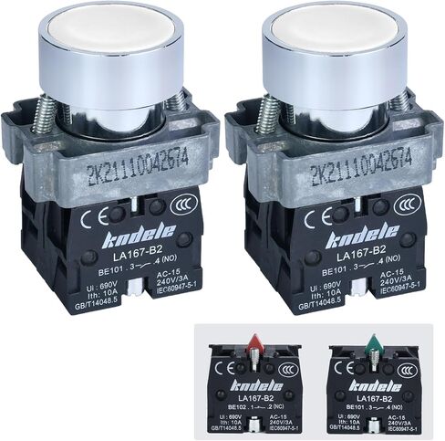 10Amp 2Pcs 22MM Momentary Push Button Switch Red Green 1NO 1NC SPDT Metal Head Waterproof IP65 (1 Red 1 Green) in Saudi Arabia