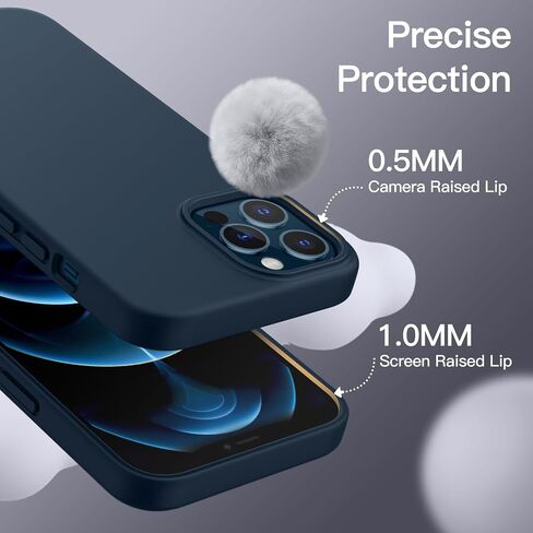 JETech Silicone Case for iPhone 12 Pro Max 6.7-Inch, Silky-Soft Touch Full-Body Protective Phone Case, Shockproof Cover with Microfiber Lining (Black) in Saudi Arabia