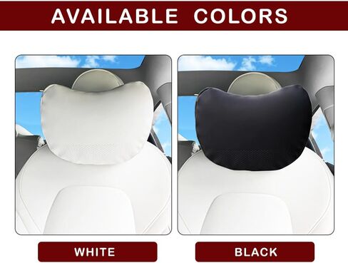 Car Headrest Neck Pillow Support Memory Foam Ergonomic Design Accessory for Driving Seat Fatigue Relief Compatible with Tesla Model S X 3 Y & Cybertruck - 2 Pieces in Saudi Arabia