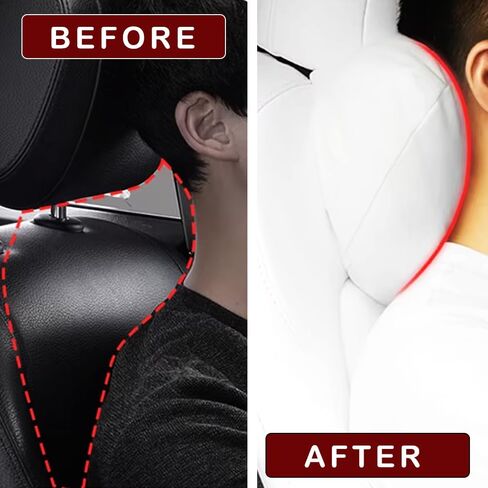 Car Headrest Neck Pillow Support Memory Foam Ergonomic Design Accessory for Driving Seat Fatigue Relief Compatible with Tesla Model S X 3 Y & Cybertruck - 2 Pieces in Saudi Arabia