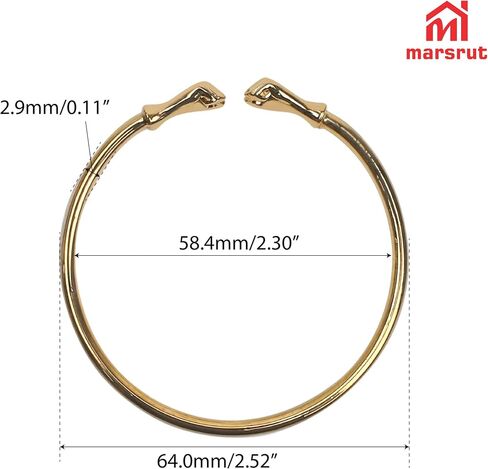 Marsrut Brass Bracelets for Women, Bangles Jewelry in Fist Opening Embossing Design and Gold Color, Solid Cuff Bangle Bracelet for Women Men, 2.30" Inner Diameter, 1 Piece in Saudi Arabia