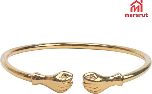 Marsrut Brass Bracelets for Women, Bangles Jewelry in Fist Opening Embossing Design and Gold Color, Solid Cuff Bangle Bracelet for Women Men, 2.30" Inner Diameter, 1 Piece in Saudi Arabia