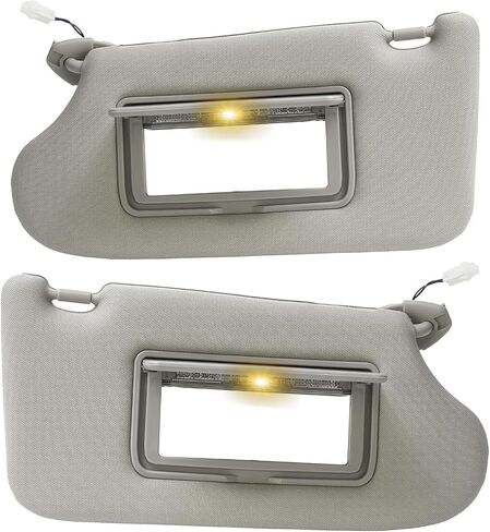 HECASA Left & Right Sun Visor with Vanity Light Compatible with 2013-2018 Nissan Altima Replacement for 96401-3TA2A Sunvisor Sunshade with Mirror with Wired Driver and Passenger Side Gray in Saudi Arabia