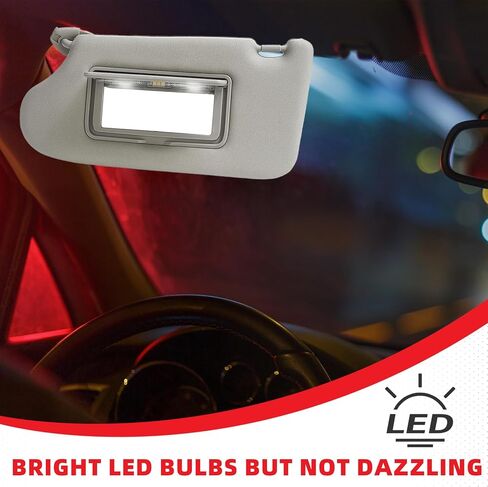 HECASA Left & Right Sun Visor with Vanity Light Compatible with 2013-2018 Nissan Altima Replacement for 96401-3TA2A Sunvisor Sunshade with Mirror with Wired Driver and Passenger Side Gray in Saudi Arabia