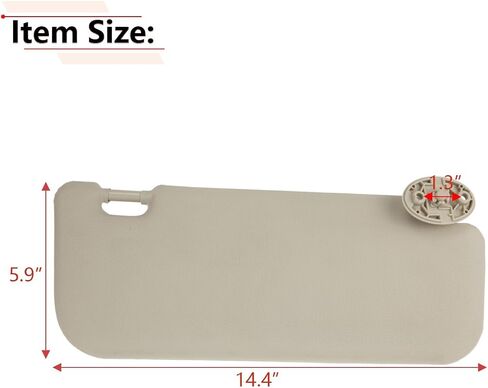 RLB-HILON Left Driver Side Sun Visor Compatible with Toyota Corolla 2014 2015 2016 2017 Year, Gray Color, for 74320-02B21 74310-02K91 in Saudi Arabia