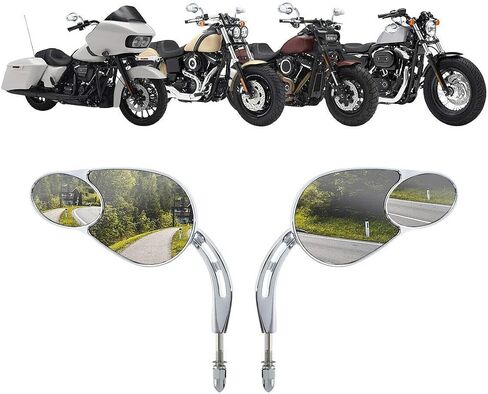 TCMT 8mm Double Rear View Side Mirrors Fits For Harley Road King CVO Road Street Tri Glide Sportster XL1200 XL883 XG500 XG750 Heritage Softail Dyna Low Rider Fat Boy in Saudi Arabia