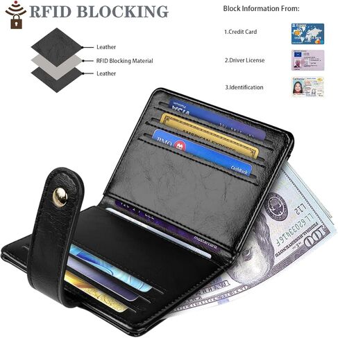 محافظ صغيرة للنساء ضئيل ضئيل للحصول على حامل بطاقة الائتمان Bifold للجيب أو المحفظة ، الكريمة in Kuwait