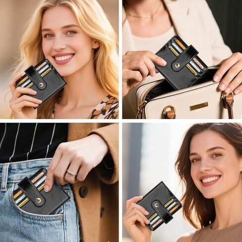 محافظ صغيرة للنساء ضئيل ضئيل للحصول على حامل بطاقة الائتمان Bifold للجيب أو المحفظة ، الكريمة in Kuwait