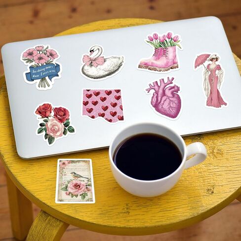 YOKSAS Yellow Stickers Aesthetic Trendy Decals for DIY Water Bottle,Laptop,Luggage,Computer|50PCS Waterproof Sticker Best Gifts for Girls,Boys,Teens,Adult in Saudi Arabia
