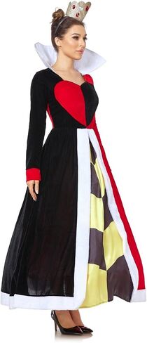 البالغين الأحمر كوين زي المخملية اللباس ديلوكس النساء cosplay الزي in Kuwait