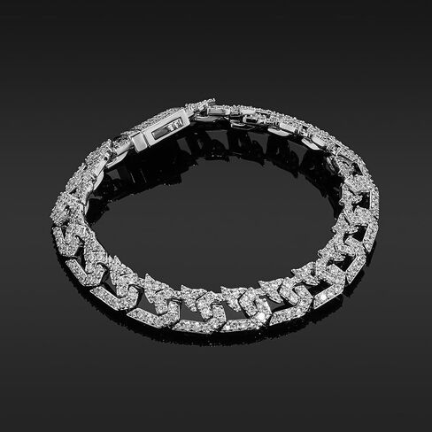 14K Gold Over 925 Silver 10mm Hip-Hop Bracelet, Densely Set Moissanite Cuban Hand Chain, A Trendy Gift for Music Lovers or Those Embracing Bold Styles,Gifts for Dad in Saudi Arabia