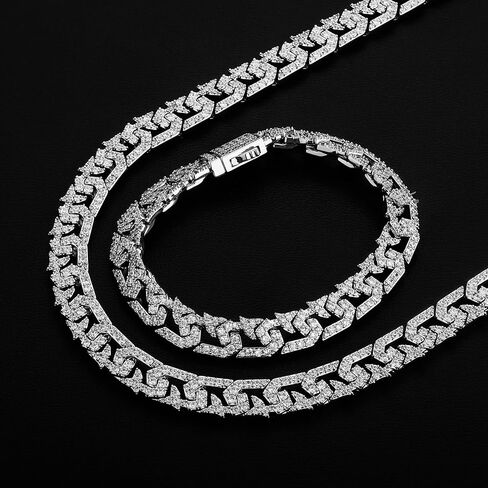 14K Gold Over 925 Silver 10mm Hip-Hop Bracelet, Densely Set Moissanite Cuban Hand Chain, A Trendy Gift for Music Lovers or Those Embracing Bold Styles,Gifts for Dad in Saudi Arabia