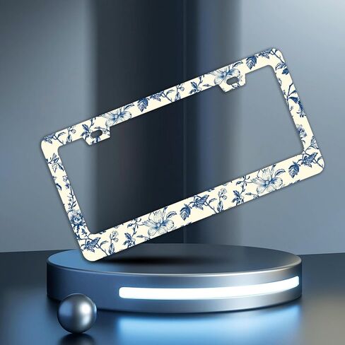 الأمواج إطارات لوحة ترخيص الأمواج - 2 pcs مجموعة 2 ثقوب الفولاذ المقاوم للصدأ معدن السيارات إكسسوارات الديكور لوحة ترخيص الحجم 6.3 "× 12.2" in Saudi Arabia