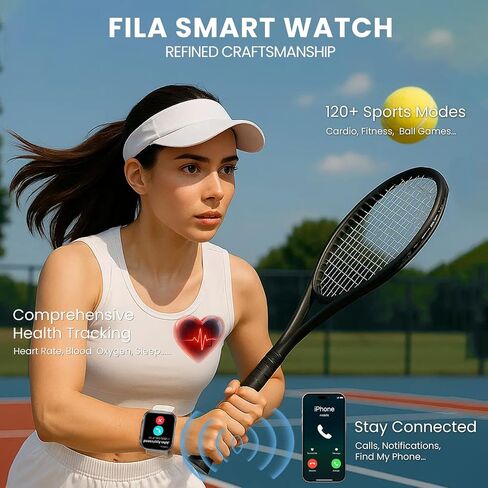 Fila Smart Watch for Men Women, 1.52'' GPS Smartwatch (Answer/Make Call) with 100+ Sport Modes, Fitness Watch with Heart Rate/Sleep Monitoring, Activity Tracker for Android iOS in Kuwait