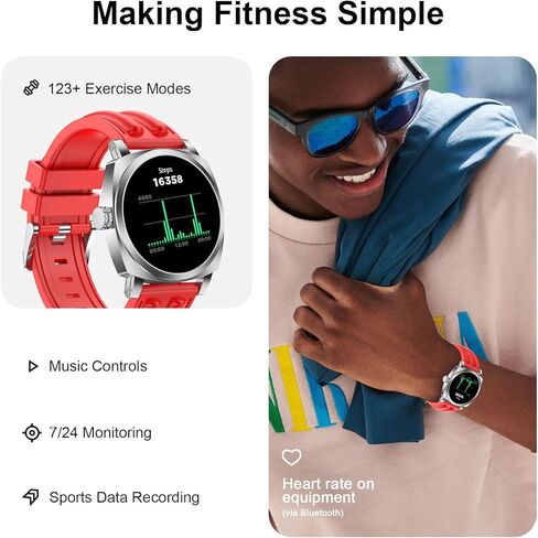 Fila Smart Watch for Men Women, 1.52'' GPS Smartwatch (Answer/Make Call) with 100+ Sport Modes, Fitness Watch with Heart Rate/Sleep Monitoring, Activity Tracker for Android iOS in Kuwait